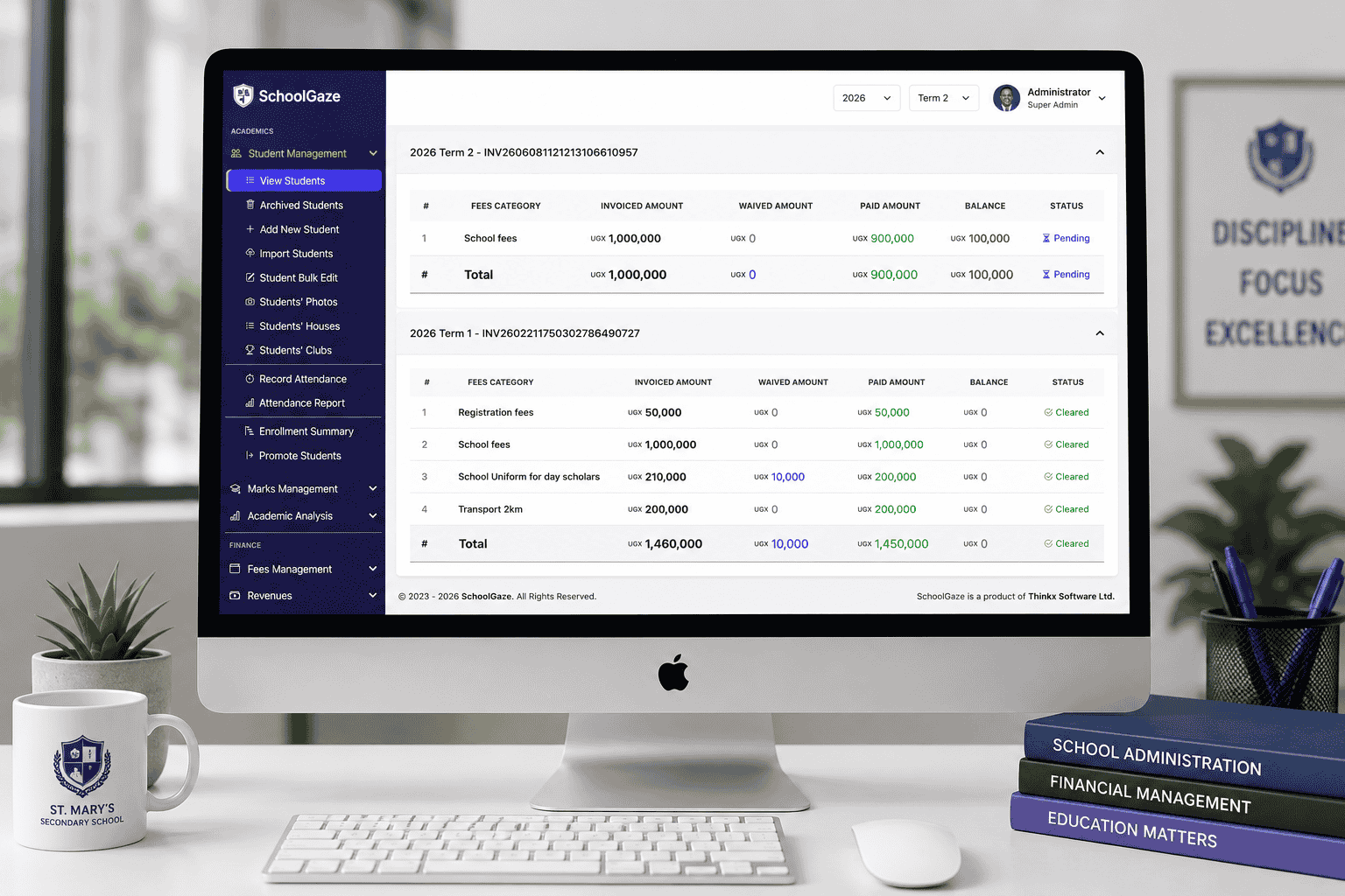 Fees &amp; finance under control